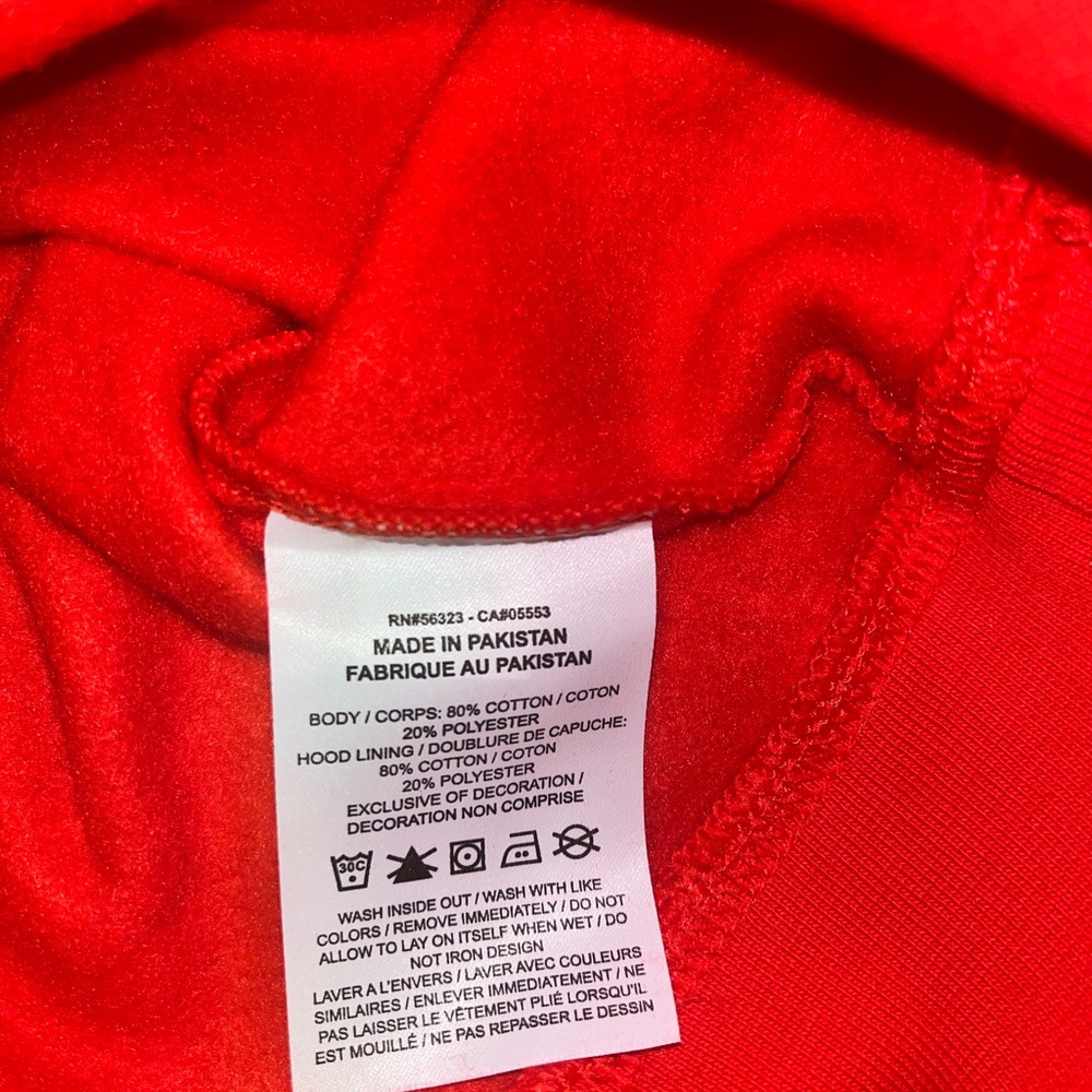 Nike Red Hoodie with White Swoosh - Picture 4 of 4